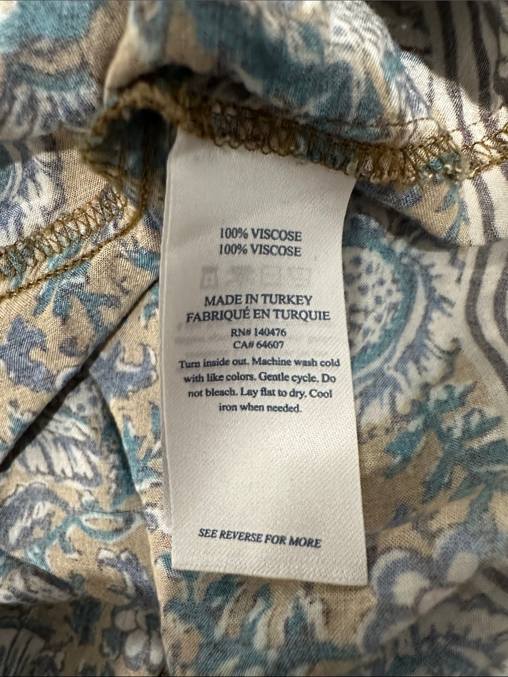Faherty Naomi long sleeve floral Top blouse boho flowy size large paisley - Picture 10 of 11